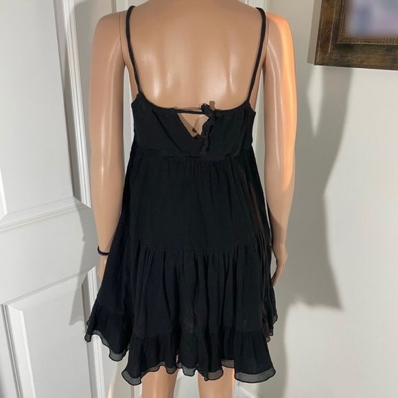 Y2K Sleeveless Spaghetti Strap Black Mini Dress | Size: M - Picture 3 of 4